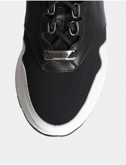 Image Жіночі чорно-білі шкіряні кросівки