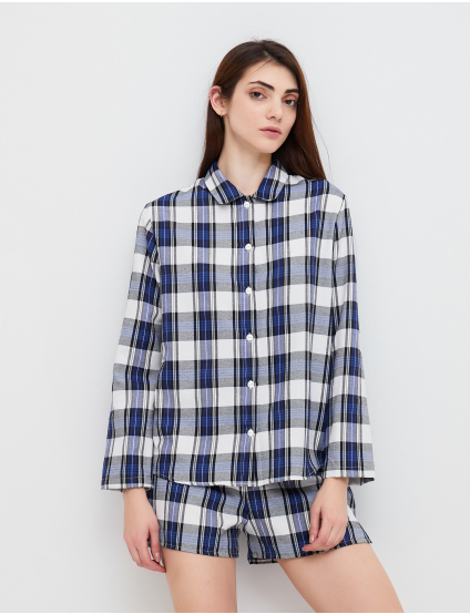 Картинка Жіноча червона піжама в клітинку