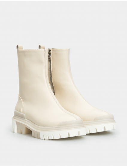 Картинка Жіночі білі шкіряні черевики