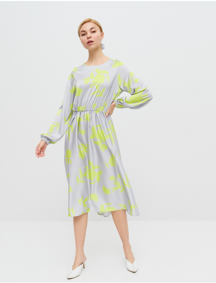 Картинка Сіра сукня з візерунком