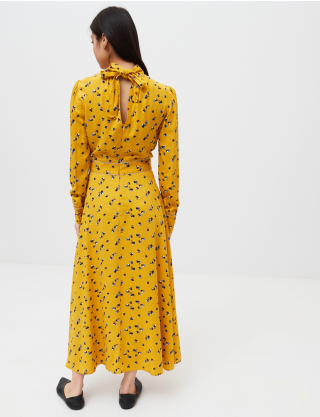 Картинка Сукня максі жовта з принтом