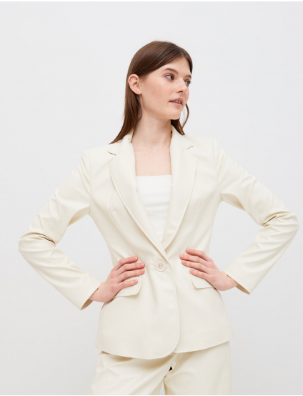 Картинка Жіночі білі кюлоти з екошкіри