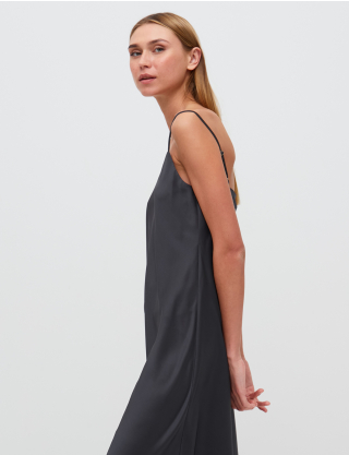 Картинка Сукня міді темно-сіра 