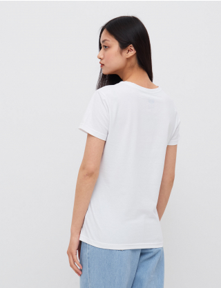 Image Жіноча біла футболка з принтом