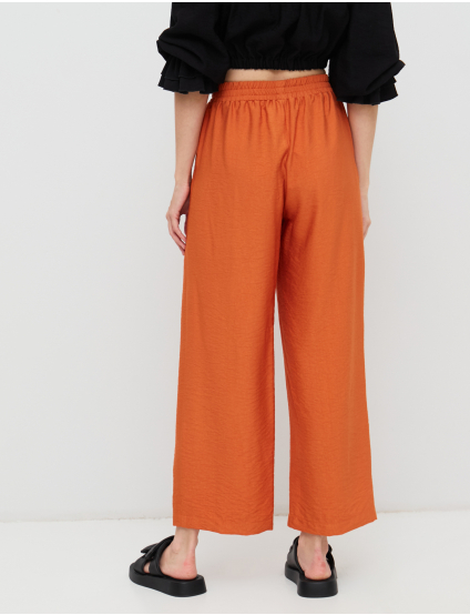 Картинка Жіночі помаранчеві штани з додаванням льону