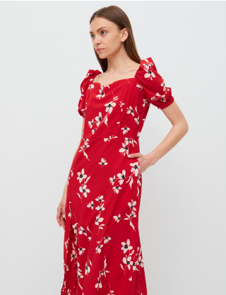 Картинка Червона сукня з квітковим візерунком