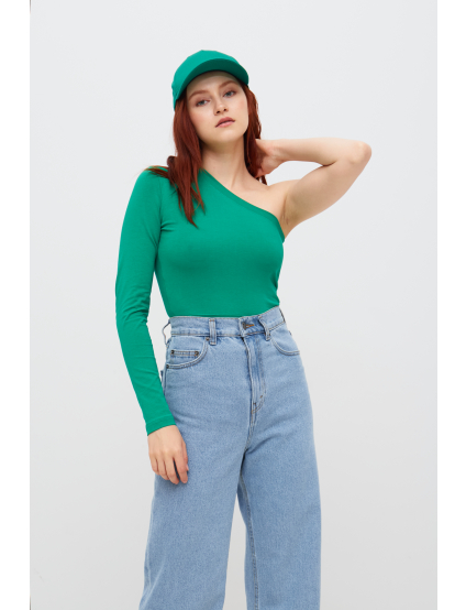 Картинка Зелений топ на одне плече