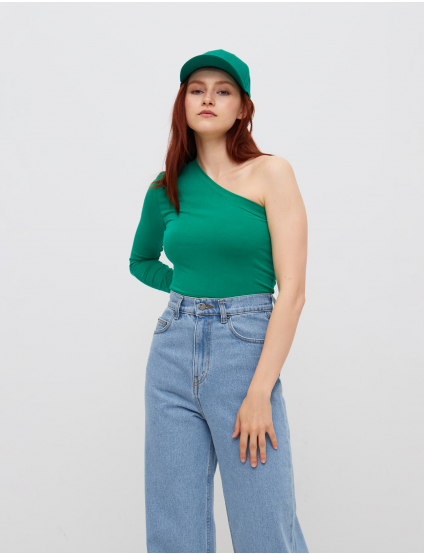 Картинка Зелений топ на одне плече