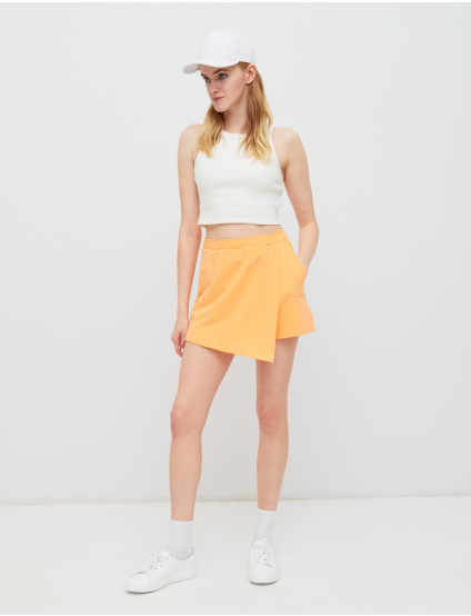 Картинка Жіночі помаранчеві асиметричні шорти