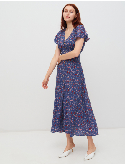 Картинка Синя сукня з візерунком