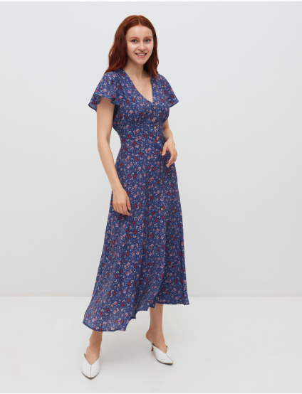 Картинка Синя сукня з візерунком