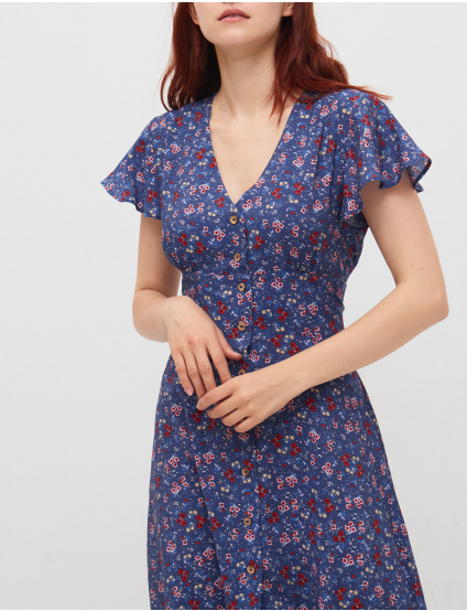 Картинка Синя сукня з візерунком