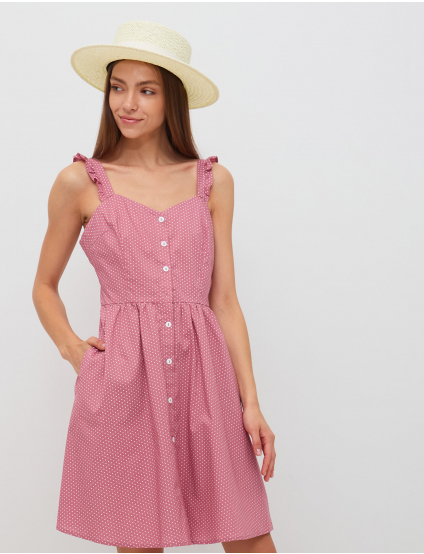 Картинка Рожевий сарафан в горошок