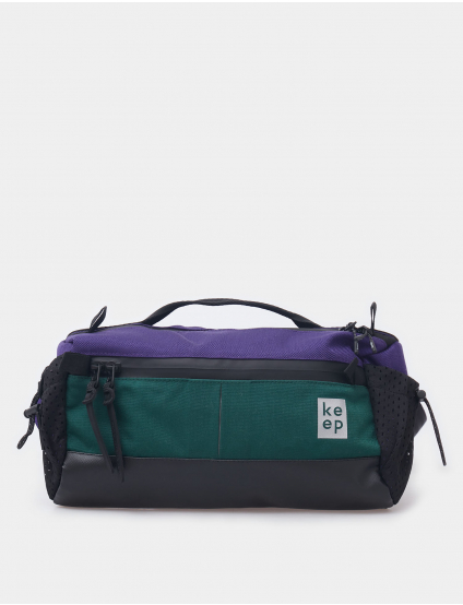 Картинка Фіолетово-зелена поясна сумка
