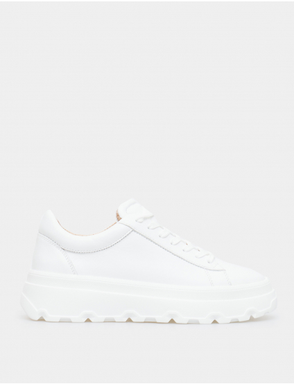 Картинка Жіночі білі шкіряні кросівки