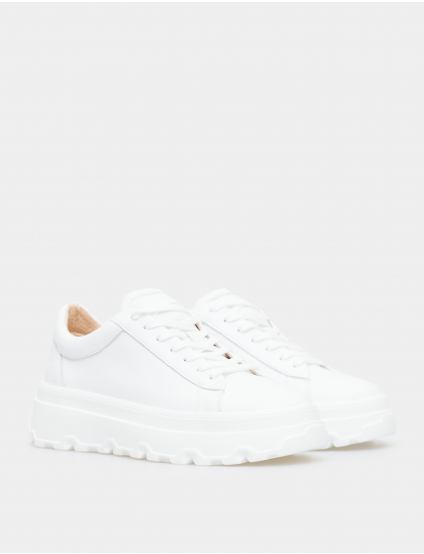 Картинка Жіночі білі шкіряні кросівки