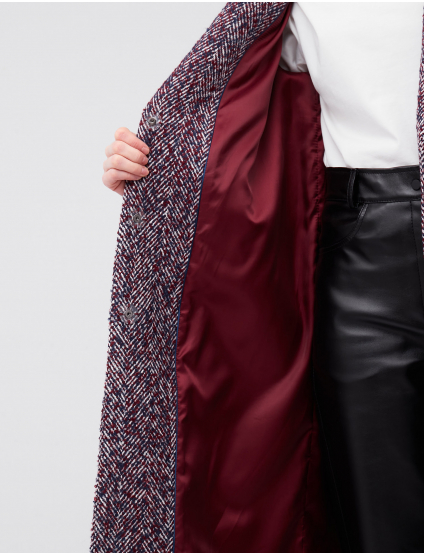 Картинка Жіноче червоно-синє пальто