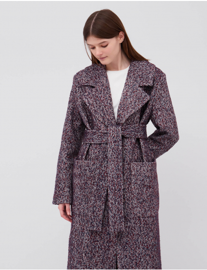 Картинка Жіноче червоно-синє пальто