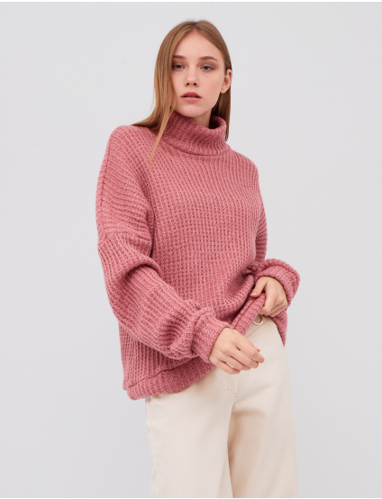 Картинка Жіночий рожевий в'язаний светр