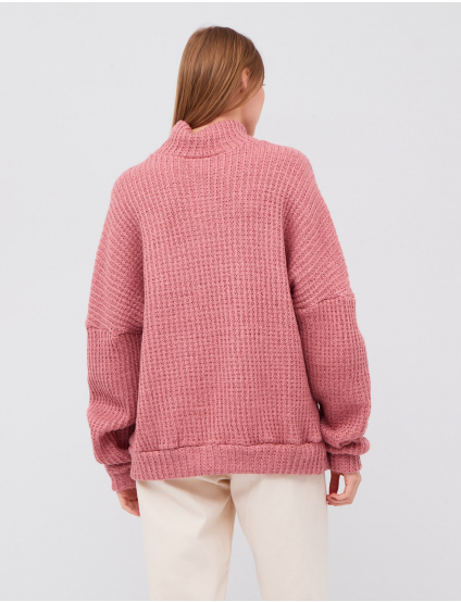 Картинка Жіночий рожевий в'язаний светр