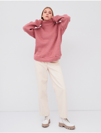 Картинка Жіночий рожевий в'язаний светр