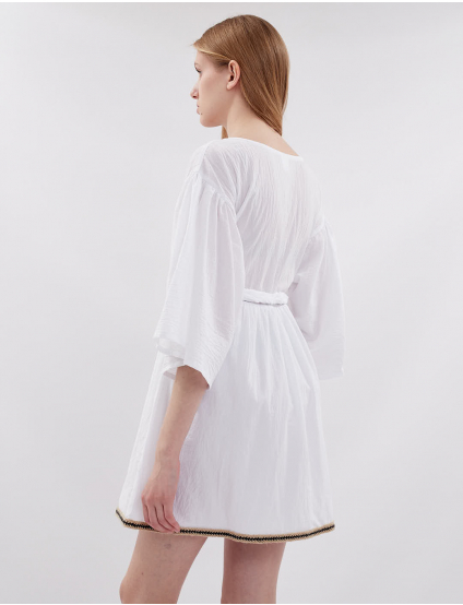 Картинка Сукня міні біла з вишивкою