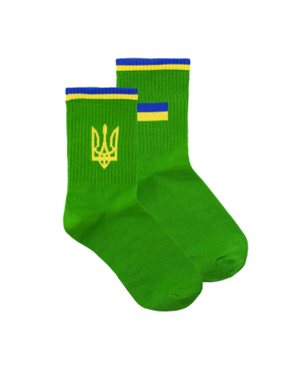 Картинка Шкарпетки зелені з принтом