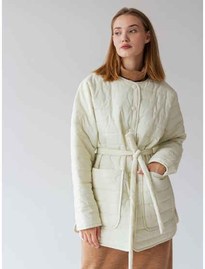 Картинка Біла стьобана куртка