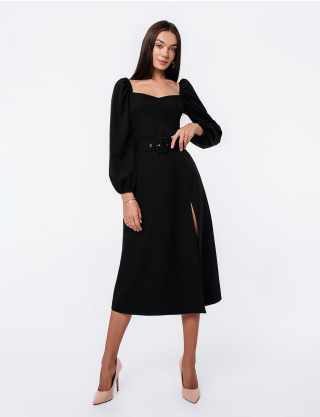 Картинка Сукня з розрізом чорна