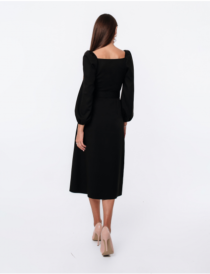 Картинка Сукня з розрізом чорна