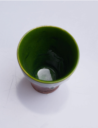 Картинка Чашка керамічна коричнево-зелена, 500 мл