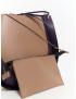 Картинка Бежево-фіолетова шкіряна сумка