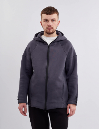 Худі з блискавкою темно-сіре Картинка Худі з блискавкою темно-сіре