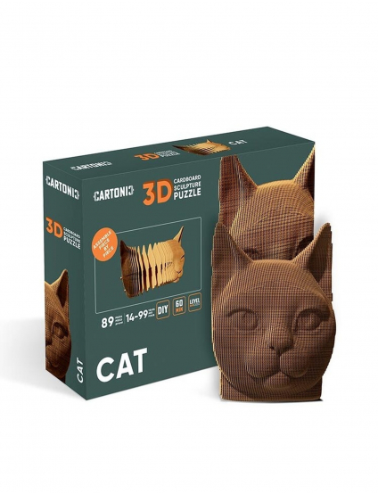 Картинка Скульптурний 3D-пазл із картону "Кіт"