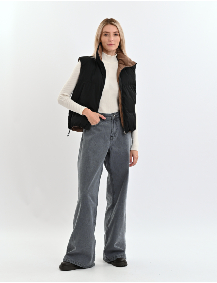 Картинка Двосторонній жилет коричнево-чорний