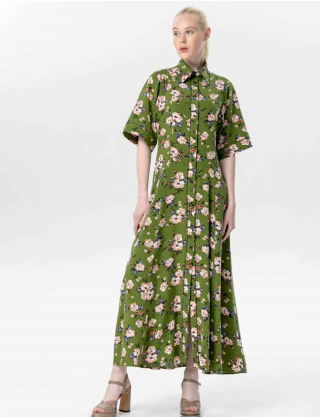 Картинка Сукня максі зелена з принтом