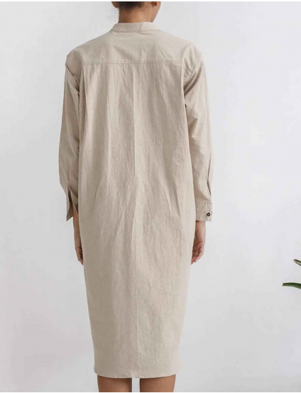 Картинка Сукня-сорочка міді бежева