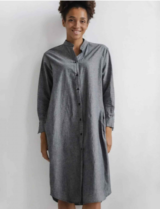 Картинка Сукня-сорочка міді сіра