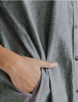 Картинка Сукня-сорочка міді сіра