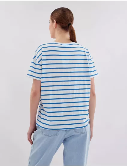 Картинка Футболка біло-синя смугаста