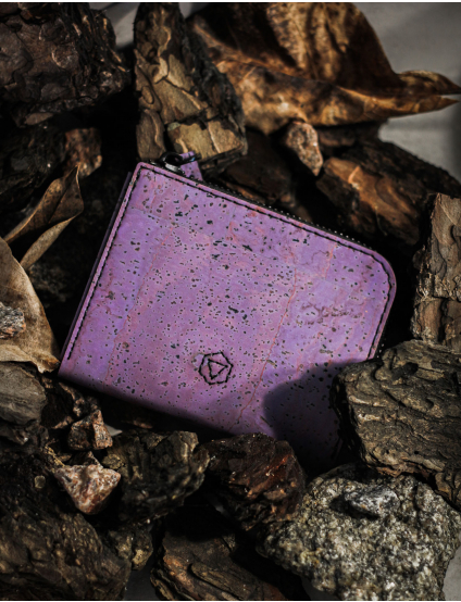 Картинка Бузковий гаманець з дерев'яной пробки