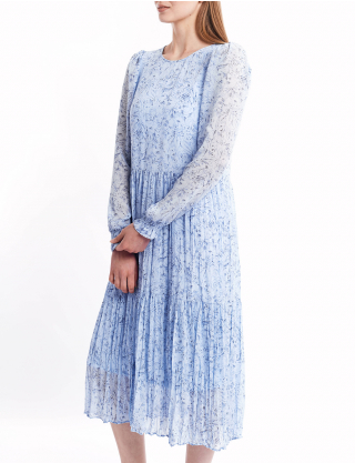 Картинка Сукня блакитна з квітковим принтом