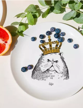 Картинка Тарілка "Кіт у короні"