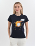 Картинка Футболка темно-синя з принтом "Пташка "Нахіба"