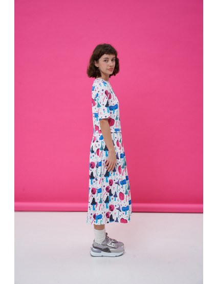 Картинка Біла сукня з візерунком