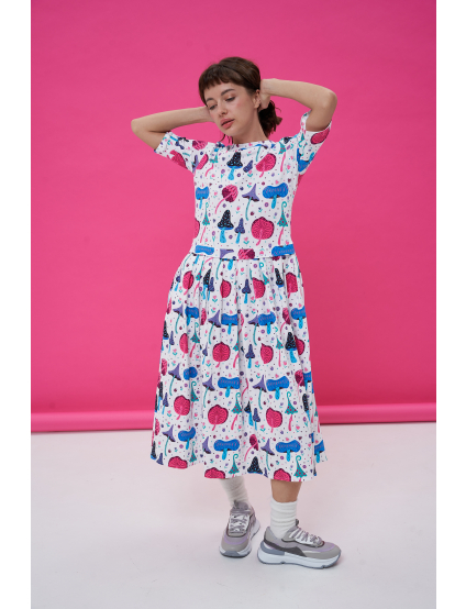 Картинка Біла сукня з візерунком