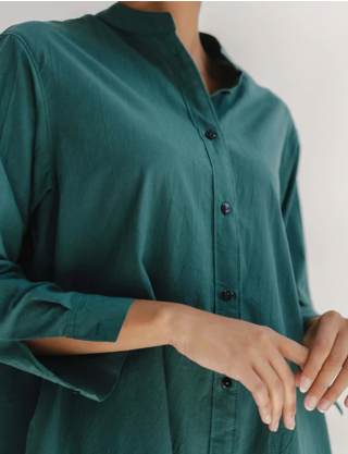 Картинка Сукня-сорочка міді темно-зелена
