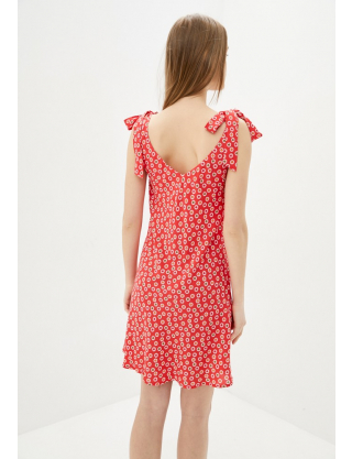 Картинка Сукня міні червона з принтом
