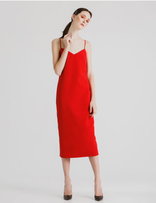Картинка Сукня міді червона 