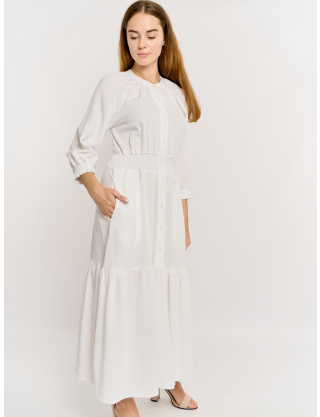 Картинка Біла лляна сукня